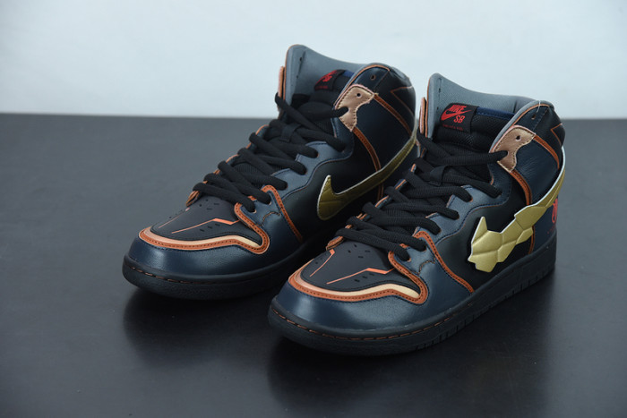 gundam x nike sb dunk high “banshee” dh7717-400